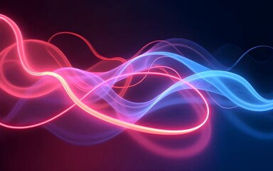 Abstract Swirling Neon Light Display. High quality