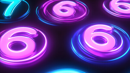 Neon Numbers: A striking composition showcases luminous numbers, each encircled by vibrant neon glows, creating an eye-catching display of modern design and digital artistry.