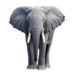 Obraz premium Majestic Elephant Displaying Strength and Grace on White Background