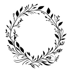 Elegant botanical wreath vector graphic for invitations and design projects