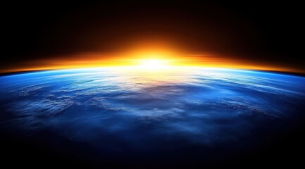 Earth rising, sunrise view