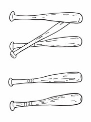 Baseball Bat Line Art Style for Cool Design.eps