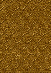 Ornate Gold Intricate Floral Pattern Texture