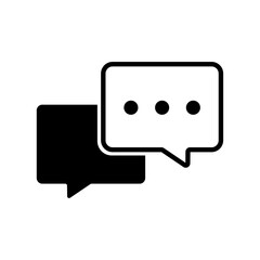 Double chat  vector icon, Fill and stroke communication vector icon.