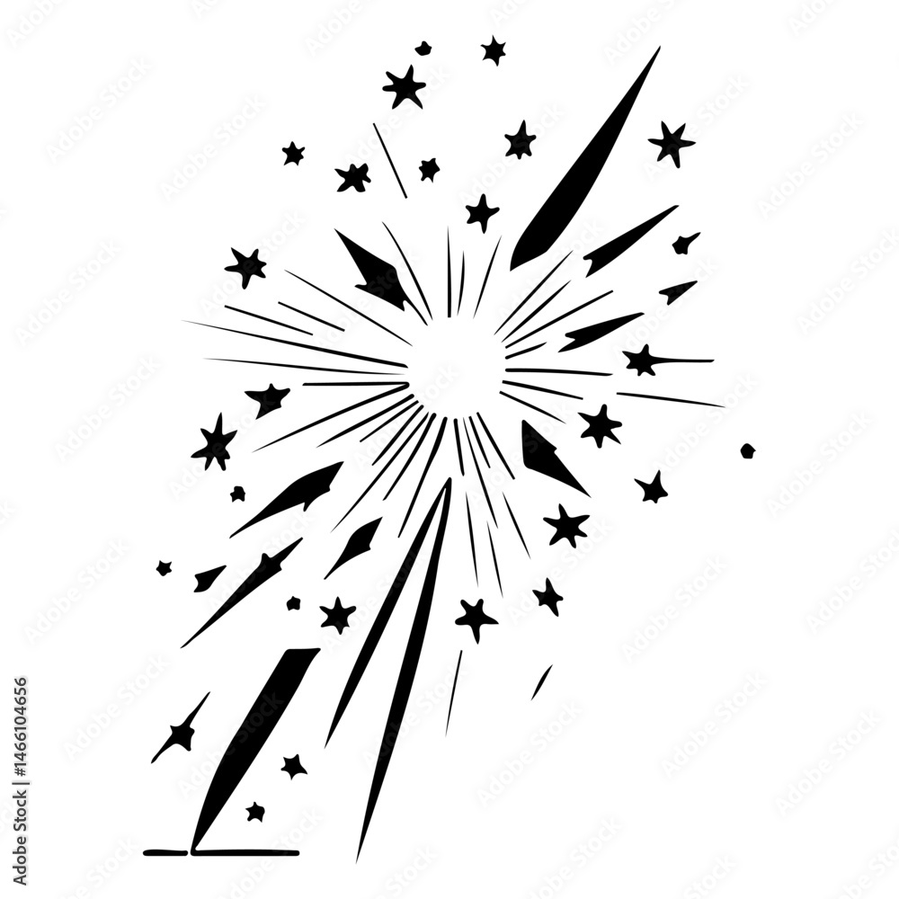 Aufkleber dynamic burst of celestial elements creating abstract cosmic scene design