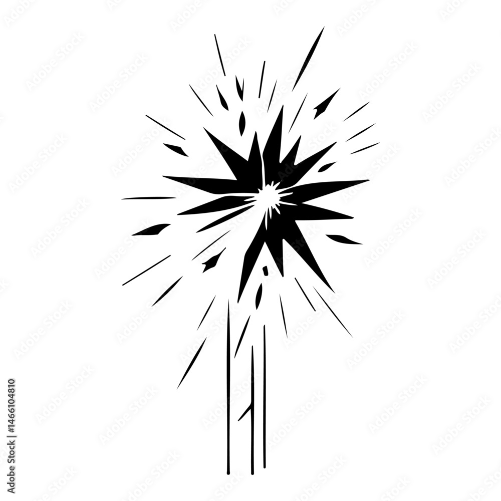 Poster abstract depiction of a starburst explosion with dynamic radiating lines