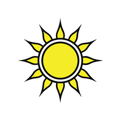 Bright Yellow Sun with Rays