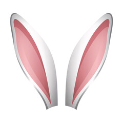 Elegant White Rabbit Ears with Soft Pink Hues