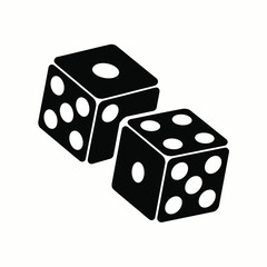 Two Black Dice Icon Graphic Design Element