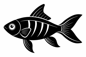 rainbowfish sihouette black vector