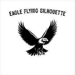 Flying Eagle Silhouette Vector on White Background.