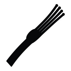 spaghetti vector silhouette icon, black and white illustration of food.