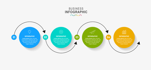 Infographic design with icons and 4 options or steps. Infographics for business concept. Can be used for presentations banner, workflow layout, process diagram, flow chart, info graph