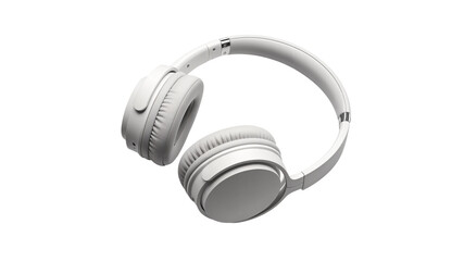 Modern White Wireless Headphones on Plain Background