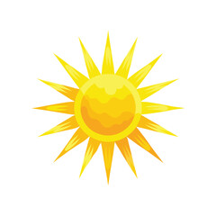 Bright Yellow Sun with Starburst Rays