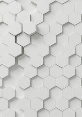 Naklejka premium Abstract White Hexagon Pattern Background Texture