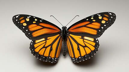 Fototapeta premium Monarch butterfly, vibrant orange wings with black markings
