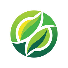 Eco-Friendly Leaf Logo with White Background 