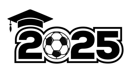 2025 Soccer Graduation Cap Design Illustration