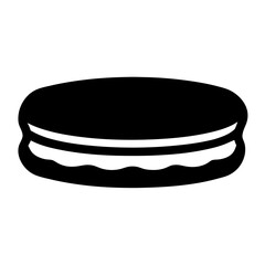 biscuit vector silhouette icon, black and white illustration of food.