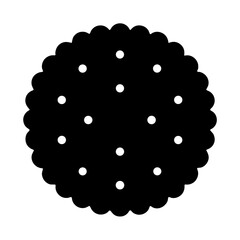 biscuit vector silhouette icon, black and white illustration of food.