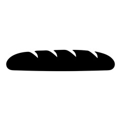 bread loaf vector silhouette icon, black and white illustration of food.