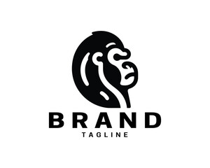Gorilla head logo for branding in clean style