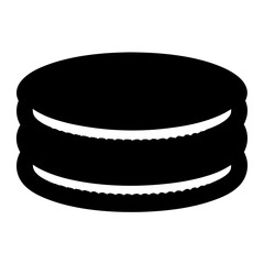 cookies vector silhouette icon, black and white illustration of food.