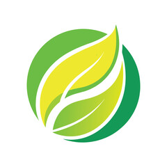A Green Leaf Logo on Circle