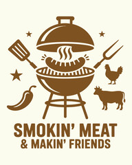 BBQ T-Shirt Design Vector, Vector t-shirt design template., Berbicue Grill t-shirt Design
