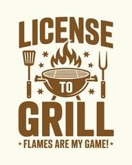 BBQ T-Shirt Design Vector, Vector t-shirt design template., Berbicue Grill t-shirt Design
