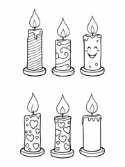 brown burning candle abstract line art artwork creation.eps