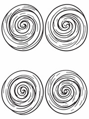 Butter curls rolled line art elegant illustration style.eps