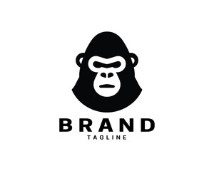 Gorilla head logo black vector in modern look