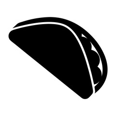 quesadilla vector silhouette icon, black and white illustration of food.