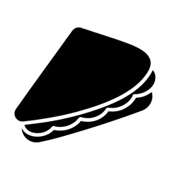 quesadilla vector silhouette icon, black and white illustration of food.
