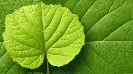 Obraz premium Close-up of vibrant green leaves with textured surfaces