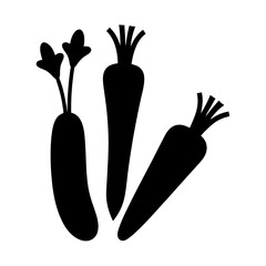 roasted vegetables vector silhouette icon, black and white illustration of food.