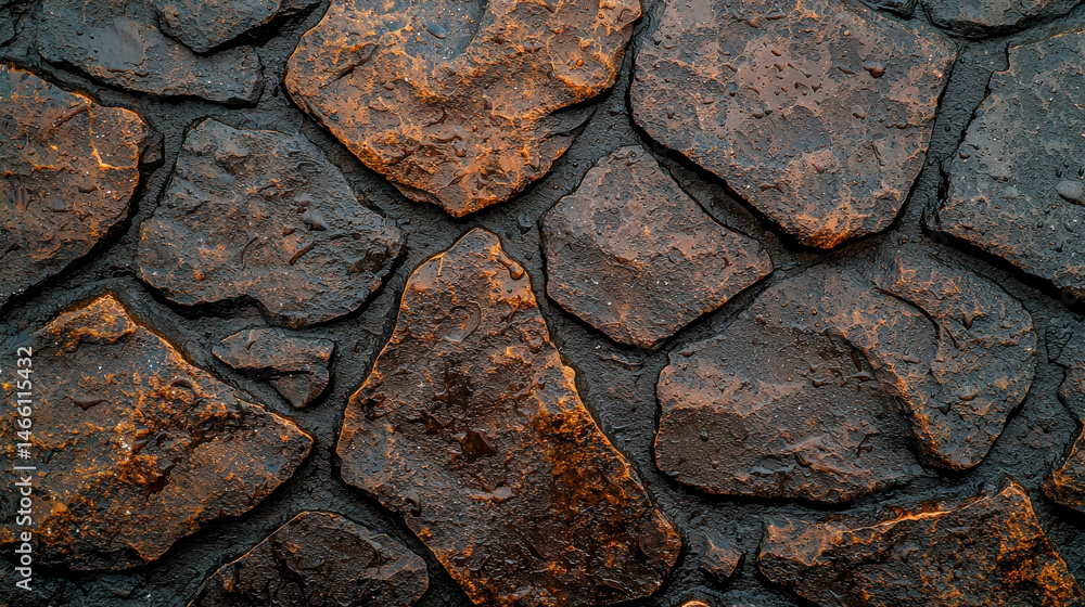 Poster dark and textured stone background with varying shapes and colors for design projects