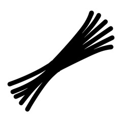 Obraz premium spaghetti vector silhouette icon, black and white illustration of food.