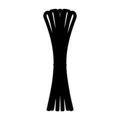 spaghetti vector silhouette icon, black and white illustration of food.