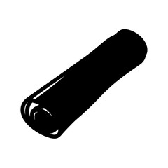 spring roll vector silhouette icon, black and white illustration of food.