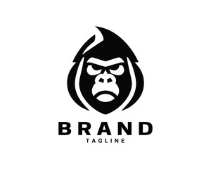 Gorilla head logo mark in simple bold design