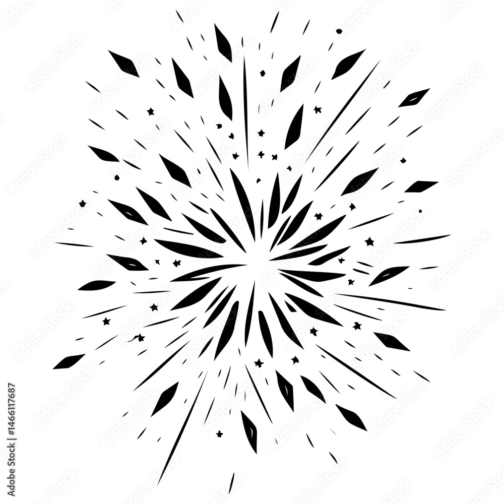 Aufkleber abstract bursting vector design showcasing dynamic energy and radiating patterns