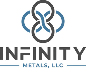 Naklejka premium Infinity Metals LLC Logo Art Industrial Strength Symbol with Interlinked Infinity Loops Modern Metallic Emblem SVG, PNG Files for Instant Download
