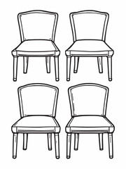 chair line art minimal style decor for home.eps