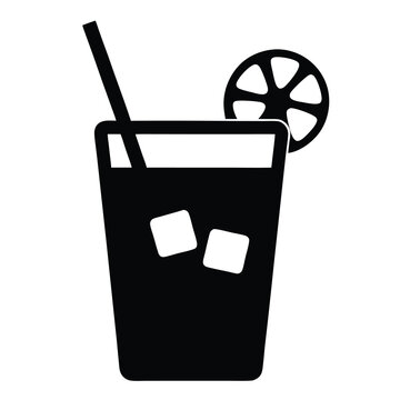 arnold palmerlemonade and iced tea vector silhouette icon, black and white illustration of drinks.