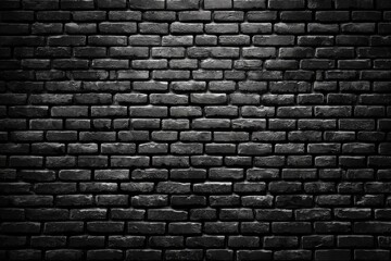 Fototapeta premium Dark Brick Wall Texture A Study in Shadow, Depth, and Material