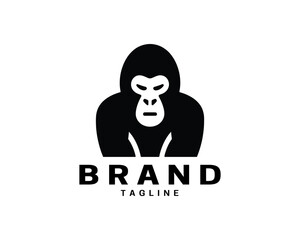 Modern flat gorilla logo design with bold look