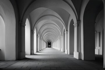 A beautiful fantasy interior of an empty throne room, with a marble floor featuring intricate patterns and silver trim with window light rays.